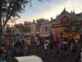 Disneyland, california street scene at night