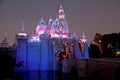 Disneyland Castle at Night Royalty Free Stock Photo