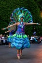 Disneyland Fantasy Parade Dancers in Peacock Costume Royalty Free Stock Photo