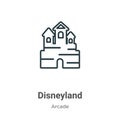 Disneyland outline vector icon. Thin line black disneyland icon, flat vector simple element illustration from editable