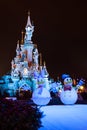 Disneyland Paris Castle during Christmas celebrations Royalty Free Stock Photo