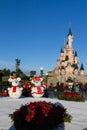 Disneyland Paris Castle during Christmas celebrations Royalty Free Stock Photo