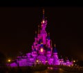 Disneyland Paris Castle at Night Royalty Free Stock Photo