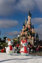 Disneyland Paris during Christmas celebrations Royalty Free Stock Photo