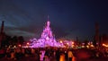 Disneyland Paris, France - the Disney castle night scene Royalty Free Stock Photo