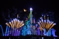 Disneyland Paris Night Fireworks Show Royalty Free Stock Photo
