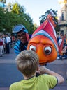 Disneyland Pixar Parade Child Waving Royalty Free Stock Photo