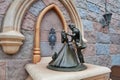 Disneyland sleeping beauty and prince Philip statue Royalty Free Stock Photo