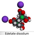 Disodium EDTA, edetate disodium, disodium edetate, molecule. It is diamine, is polyvalent chelating agent used to treat