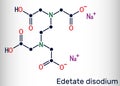 Disodium EDTA, edetate disodium,  disodium edetate,  molecule. It is diamine, is polyvalent chelating agent used to treat Royalty Free Stock Photo