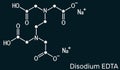 Disodium EDTA, edetate disodium, disodium edetate, molecule. It is diamine, is polyvalent chelating agent used to treat