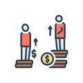 Color illustration icon for Disparity, difference and odds