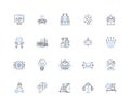 Dispatch line icons collection. Logistics, Delivery, Shipment, Transport, Dispatched, Courier, Consignment vector and