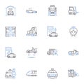 Dispatch services line icons collection. Logistics, Delivery, Shipment, Transportation, Courier, Freight, Dispatch