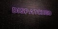 DISPATCHED -Realistic Neon Sign on Brick Wall background - 3D rendered royalty free stock image