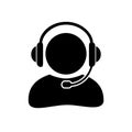 Dispatcher with headphone icon sign - vector for stock Royalty Free Stock Photo