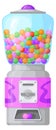 Dispenser machine with colorful gum balls. Bubblegum candy