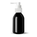 Dispenser spray inhalator lid container. Black glass