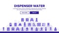 Dispenser Water Tool Landing Header Vector