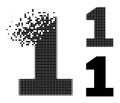 Dispersed Dot Digit One Glyph with Halftone Version Royalty Free Stock Photo