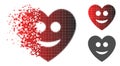 Dispersed Dotted Halftone Happy Love Heart Icon