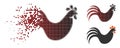 Dispersed Dotted Halftone Rooster Icon