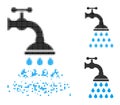 Shredded and Halftone Dotted Shower Tap Glyph