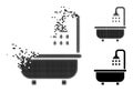 Dispersed and Halftone Dotted Shower Bath Glyph