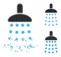 Dispersed and Halftone Pixel Shower Glyph