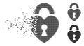 Heart Lock Moving Pixel Halftone Icon