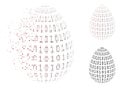 Dispersed Pixel Halftone Binary Digital Abstract Egg Icon Royalty Free Stock Photo