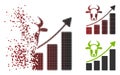 Dispersed Pixel Halftone Cattle Chart Grow Up Icon