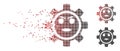 Dispersed Pixel Halftone Gear Angry Smiley Icon Royalty Free Stock Photo
