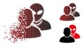 Dispersed Pixel Halftone Human Alien Contacts Icon