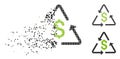 Dispersed Pixelated Halftone Financial Recycling Icon