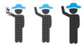 Dispersed Pixelated Halftone Gentleman Hitchhike Icon