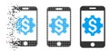 Dispersed Pixelated Halftone Mobile Bank Setup Icon