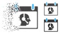 Dispersed Pixelated Halftone Operator Calendar Day Icon