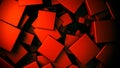 Displaced 3d metallic satinated copper cubes background