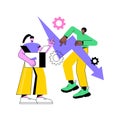 Displaced workers abstract concept vector illustration.