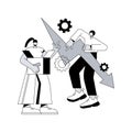 Displaced workers abstract concept vector illustration.