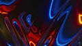 Displacement streaks on a liquid background, Computer generated. Abstract neon shapes. 3d rendering