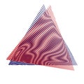 Displacement of two triangular shapes with moir effect. Royalty Free Stock Photo