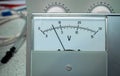 Display of an analog voltmeter Royalty Free Stock Photo