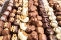 Display of assorted milk, dark and white chocolate candy