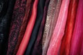 Display of Assorted Synthetic Fabric Textures Royalty Free Stock Photo