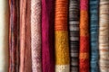 Display of Assorted Synthetic Fabric Textures Royalty Free Stock Photo