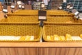 Display of a bakery there is a wide variety of baked goods to offer. Variety of baked products at a supermarket Royalty Free Stock Photo