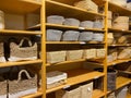 A display of beautiful baskets at The Container Store retail organizing store