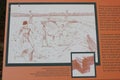 Display board explaining how moats were built at Etowah Indian Mounds
